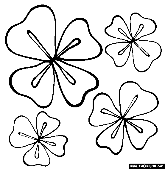 Four Leaf Clover St. Patrick's Day Coloring Page